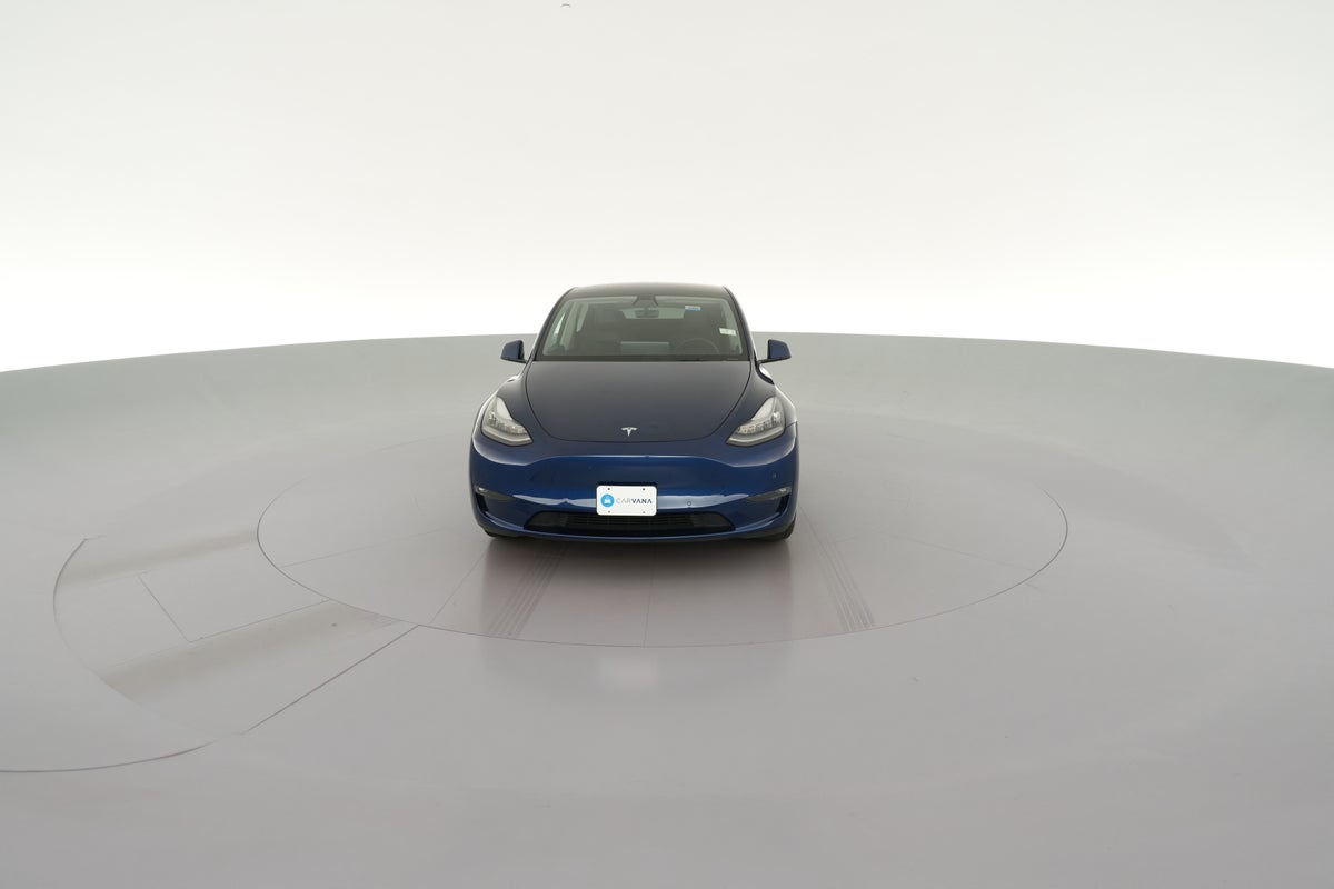 2021 Tesla Model Y Standard Range in Deep Blue Metallic — 360° view 1