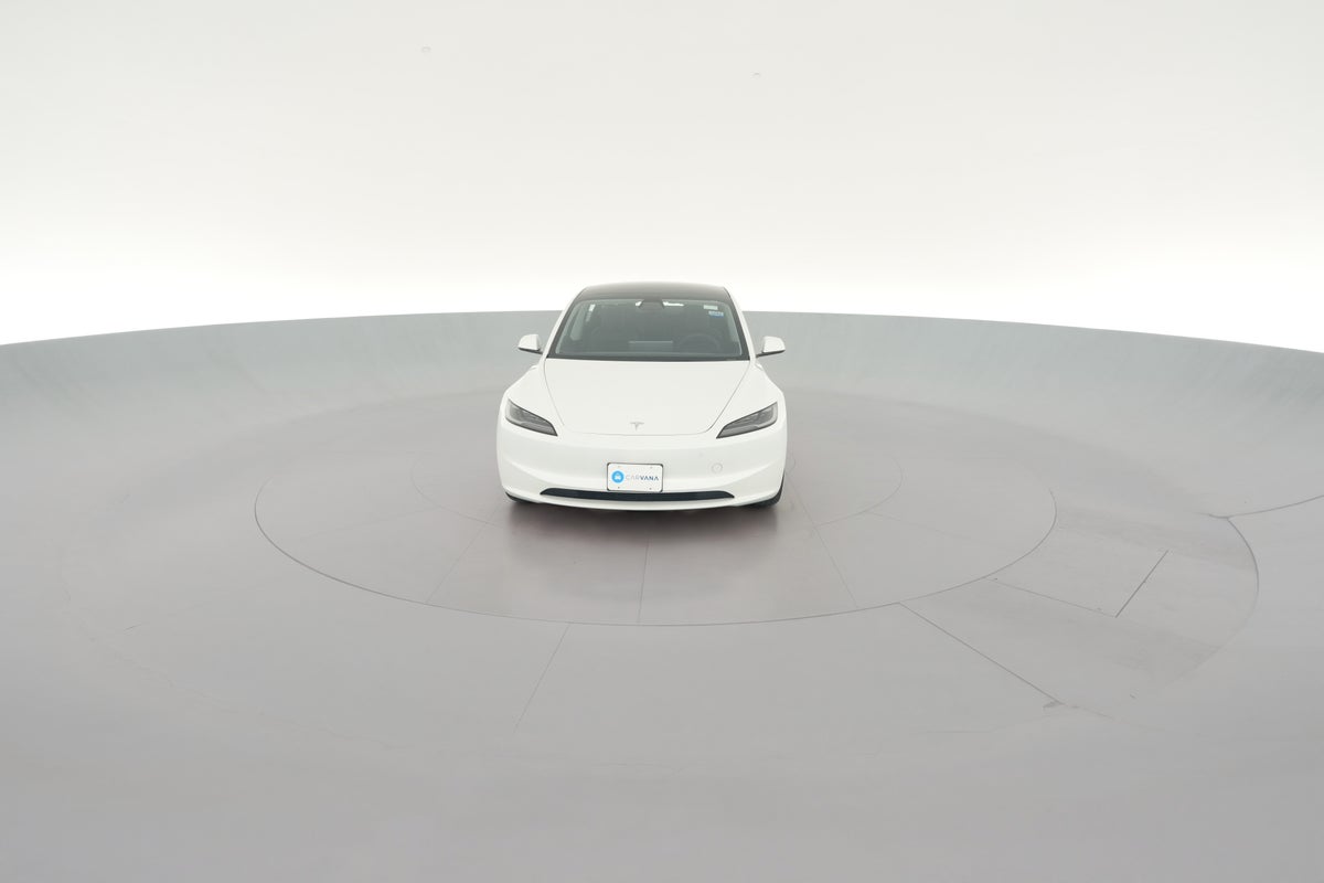 2025 Tesla Model 3 Long Range Rear-Wheel Drive in Pearl White Multi-Coat — 360° view 1