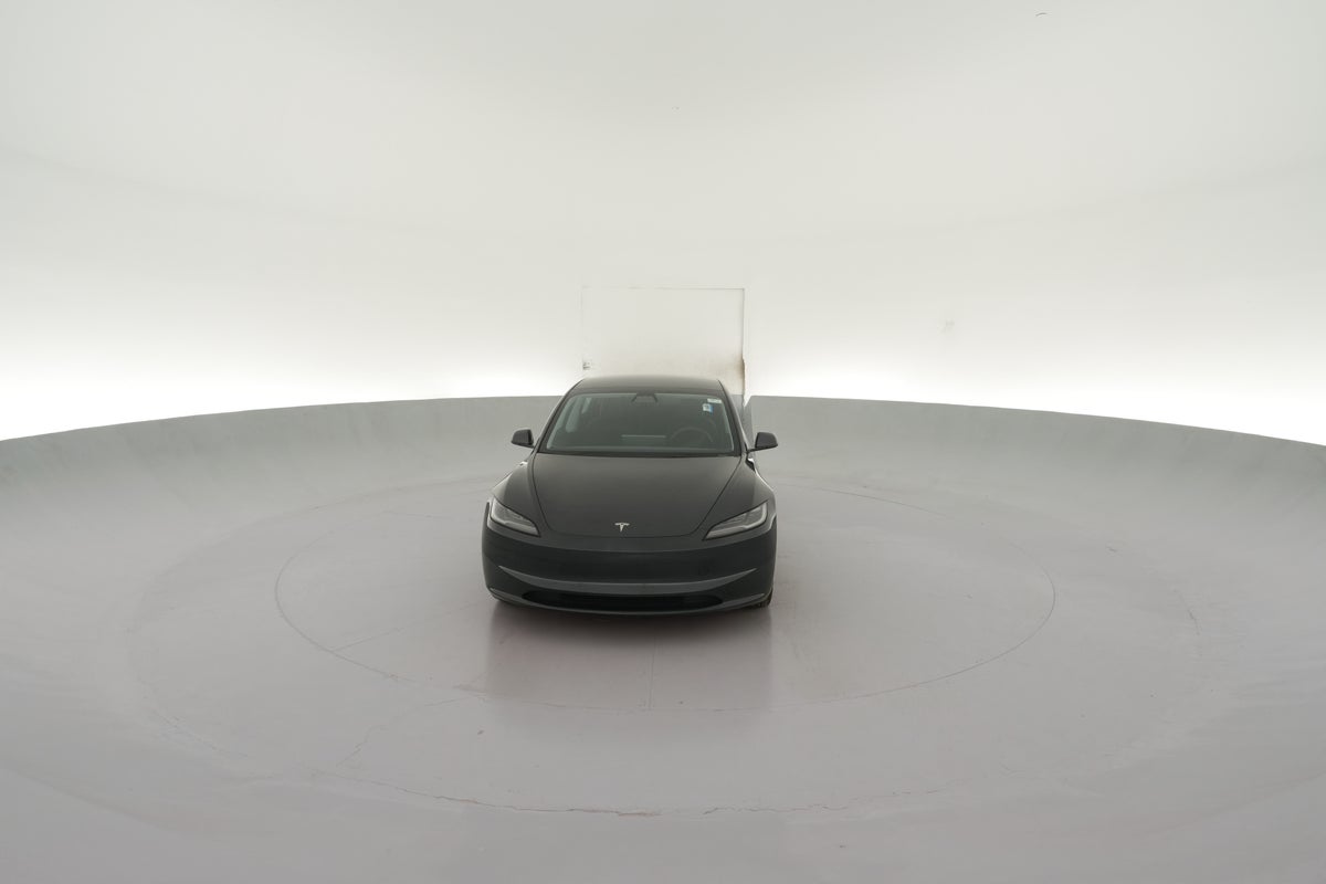 2025 Tesla Model 3 Long Range Rear-Wheel Drive in Stealth Grey — 360° view 1