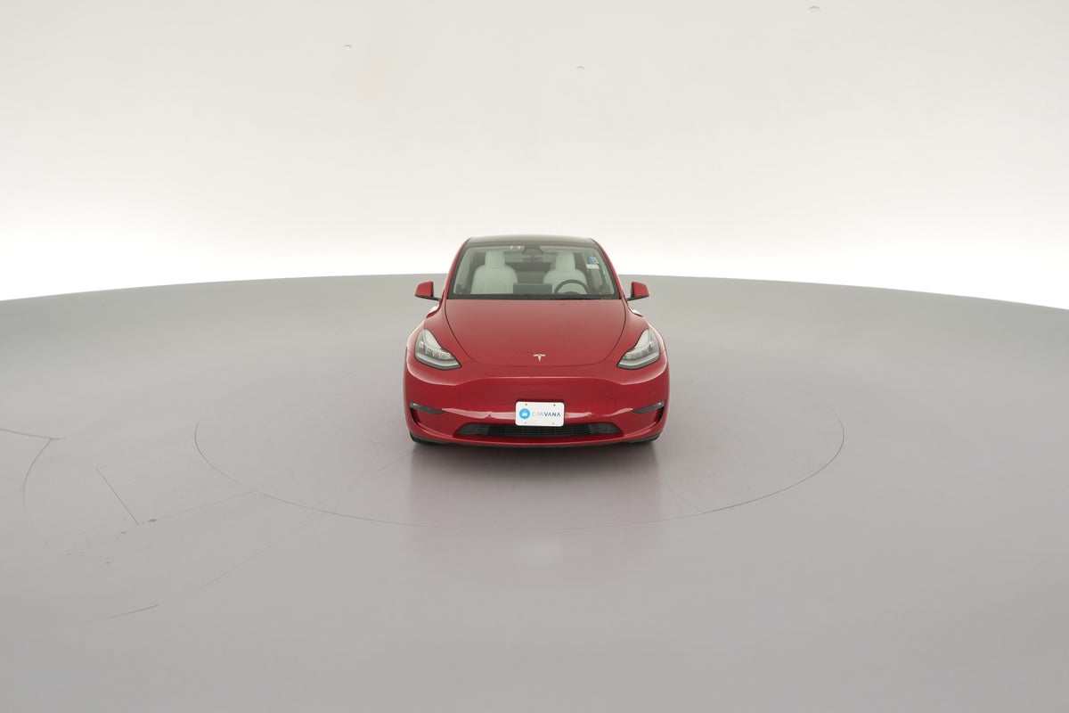 2021 Tesla Model Y Long Range All-Wheel Drive in Red Multi-coat — 360° view 1