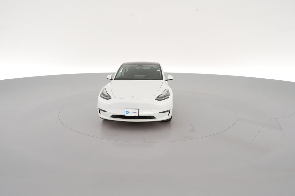 2023 Tesla Model Y Long Range All-Wheel Drive in Pearl White — 360° view 1