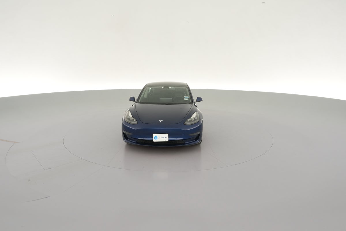 2022 Tesla Model 3 Rear-Wheel Drive in Deep Blue Metallic — 360° view 1