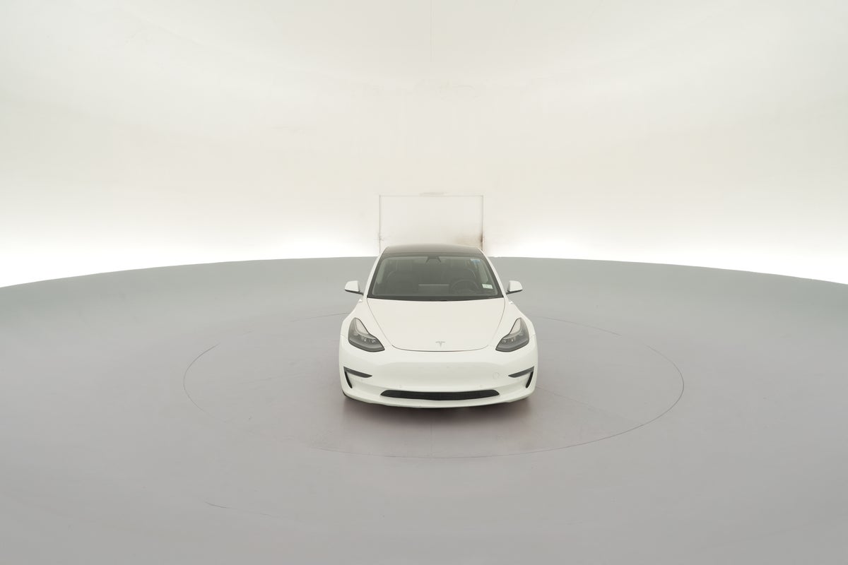 2021 Tesla Model 3 Long Range All-Wheel Drive in Pearl White — 360° view 1