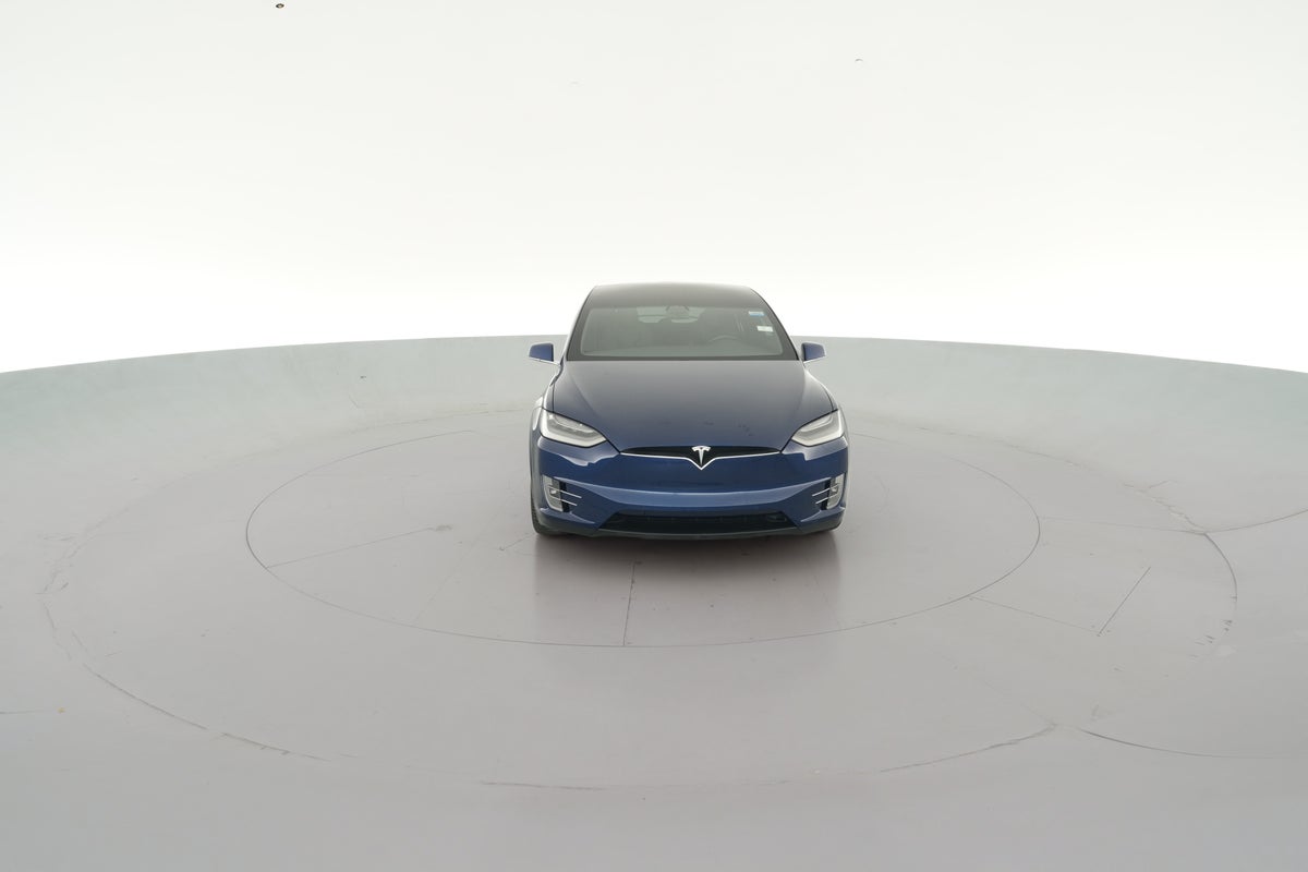 2020 Tesla Model X Long Range Plus in Deep Blue Metallic — 360° view 1