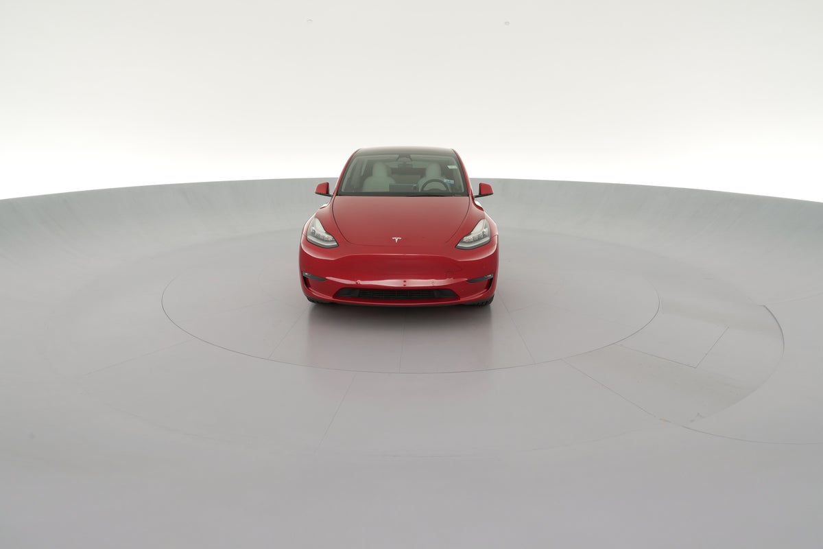 2022 Tesla Model Y Long Range All-Wheel Drive in Red Multi-coat — 360° view 1