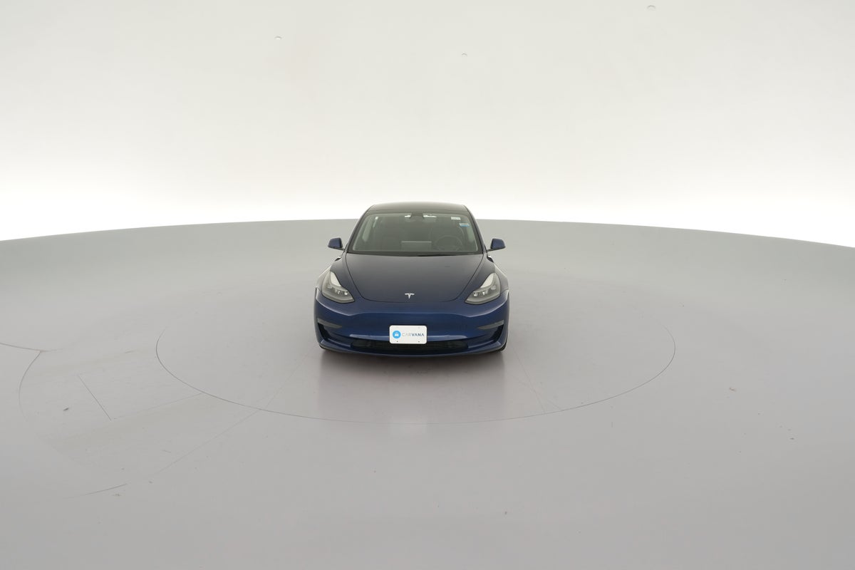 2022 Tesla Model 3 Rear-Wheel Drive in Deep Blue Metallic — 360° view 1