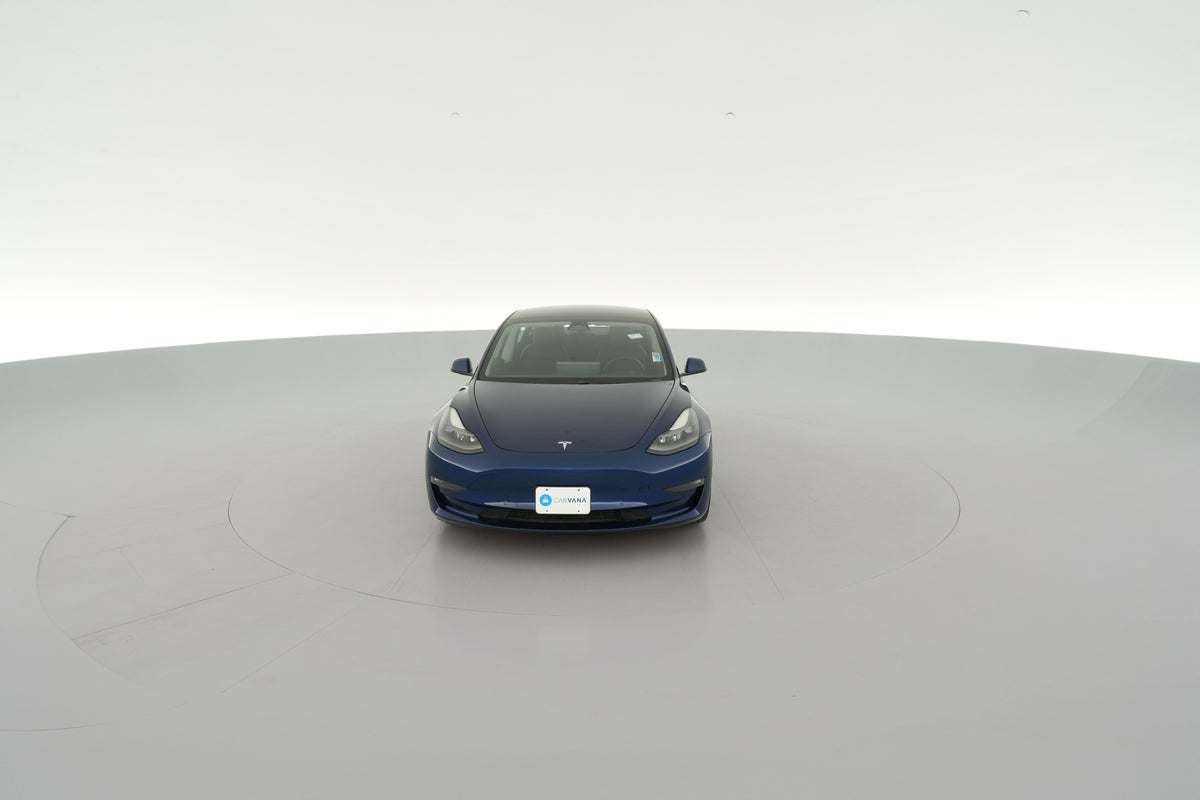 2021 Tesla Model 3 Long Range All-Wheel Drive in Deep Blue Metallic — 360° view 1