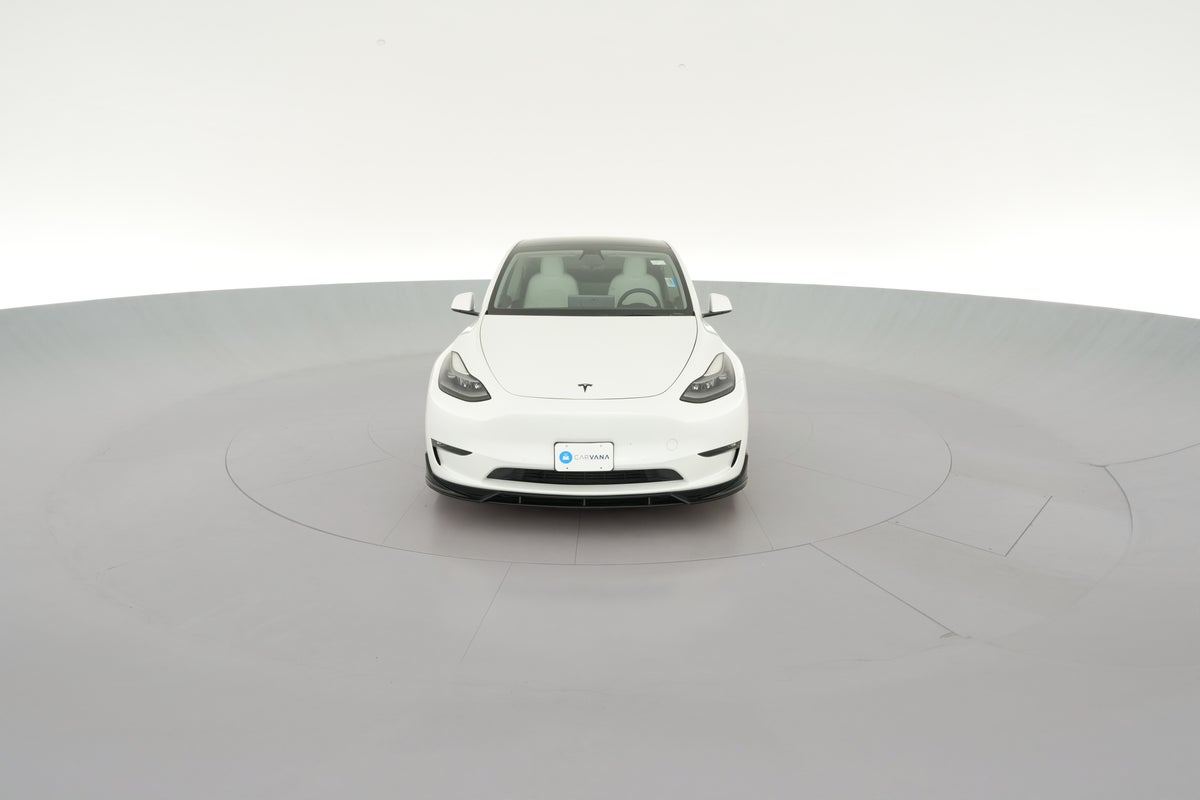 2021 Tesla Model Y Performance All-Wheel Drive in Pearl White — 360° view 1