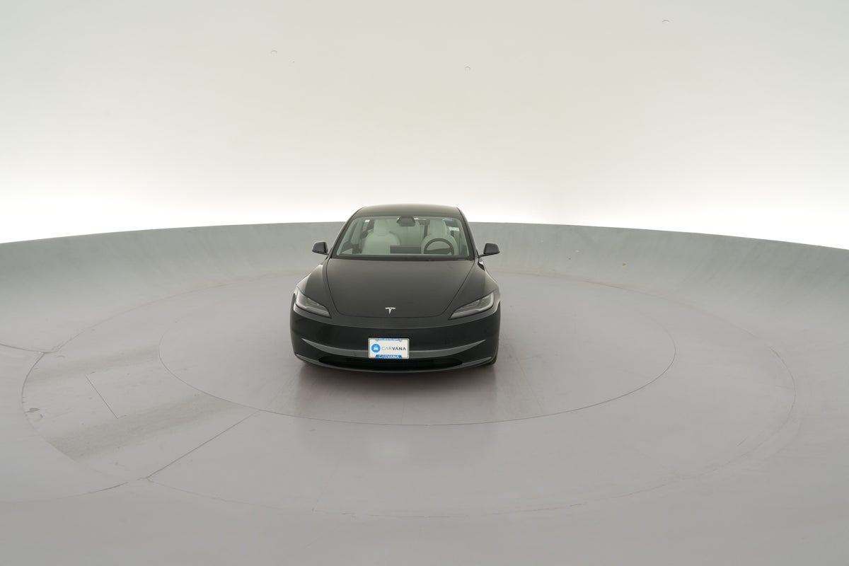 2025 Tesla Model 3 Long Range Rear-Wheel Drive in Stealth Grey — 360° view 1