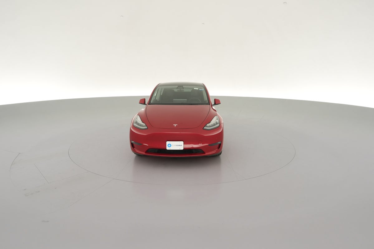 2022 Tesla Model Y Long Range All-Wheel Drive in Red Multi-coat — 360° view 1