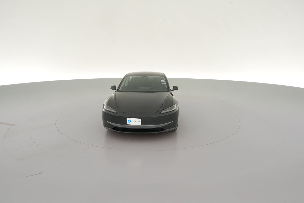 2025 Tesla Model 3 Long Range Rear-Wheel Drive in Stealth Grey — 360° view 1