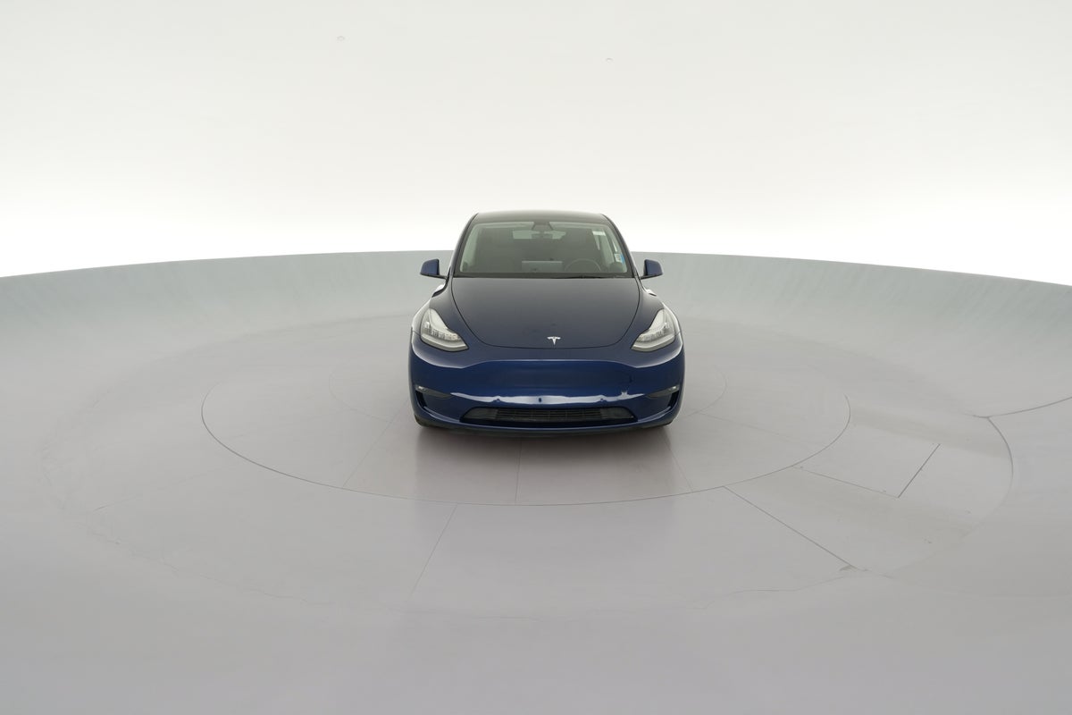 2022 Tesla Model Y Long Range All-Wheel Drive in Deep Blue Metallic — 360° view 1