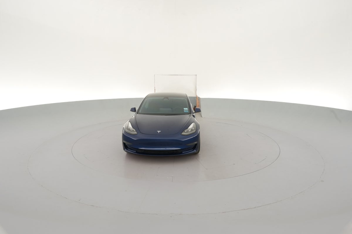 2022 Tesla Model 3 Performance in Deep Blue Metallic — 360° view 1