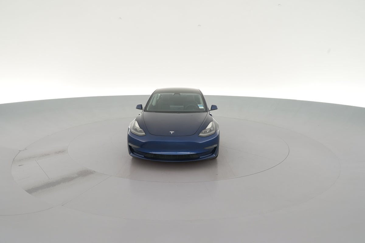 2021 Tesla Model 3 Long Range All-Wheel Drive in Deep Blue Metallic — 360° view 1